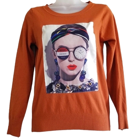 Winter Graphic Knit Sweater, Winter Round Neck - Picture 2 of 9